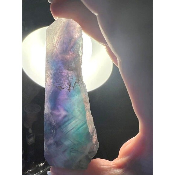Beautiful Fluorite Point with Raw Edge - Picture 7 of 9